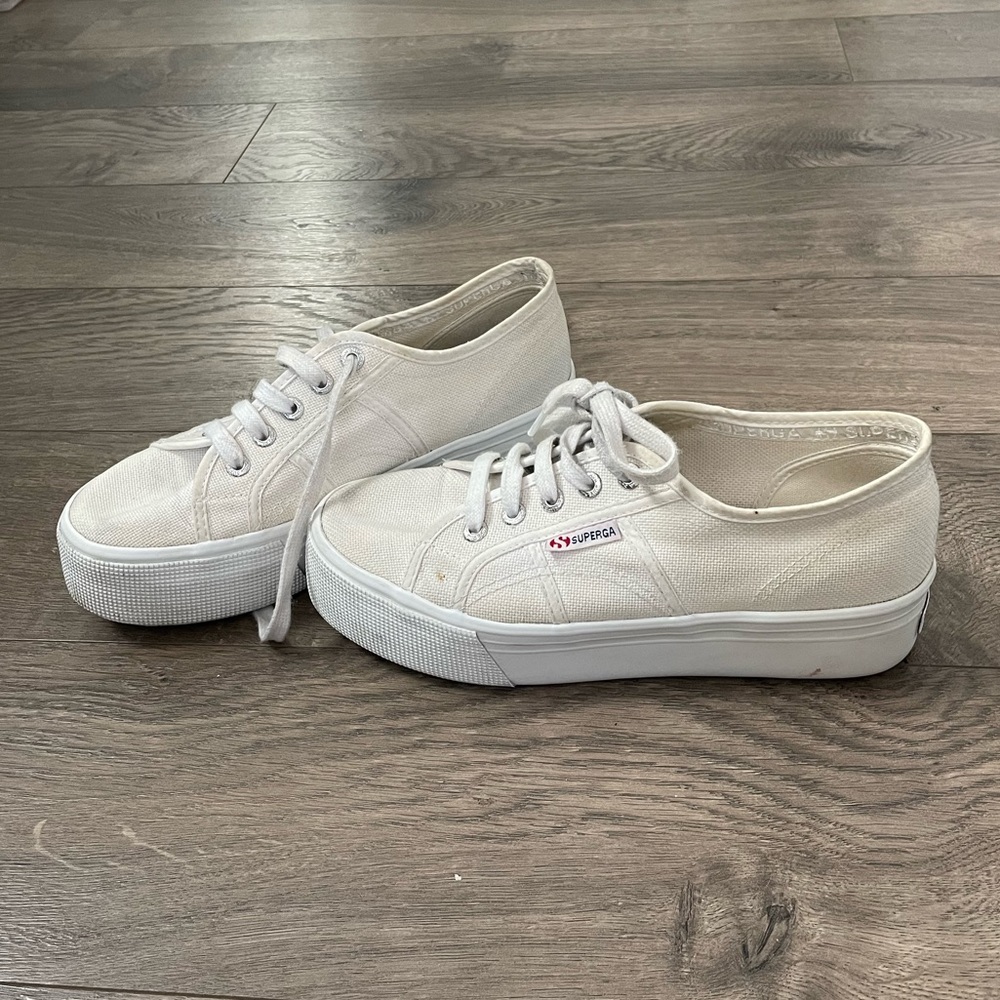 Superga White Platform Sneakers 38
